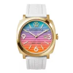 WATCHPEOPLE Women's 700984 Analoginis kvarcinis laikrodis 45mm nerūdijančio plieno korpusas juodas ciferblatas odinis dirželis