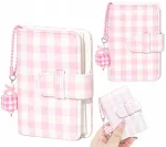 LOVEINSTANT Pocket Photo Album for 28 Instax Mini Photos - Grid Pattern - Pink