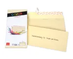 ELCO Color vokas C5/6 (114 x 229 mm), be langelio, su lipnia juostele, 100 g/m&sup2;, kreminė (chamois), 25 vnt. (74617.41)