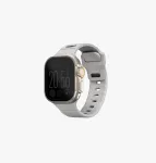 UNIQ Stride Apple Watch Strap 42/44/45/49mm FKM Rubber Chalk Grey