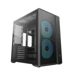 Deepcool CG590 MESH 2F Mid Tower Case - Juodas, Grūdintas Stiklas, 2x120mm Ventiliatoriai