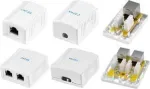 LogiLink Cat.6A ekranuota pavir&scaron;inio montavimo dėžutė, 1x RJ45, balta RAL 9003, 10G, be įrankių, PoE++