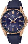 Casio Edifice EFV-150CL-2AVUEF vyri&scaron;kas laikrodis su mėlynu ciferblatu ir rudu odiniu dirželiu