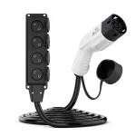 AKYGA AK-SC-E27 V2L adapteris i&scaron; Type 2 į 4x Schuko 16A 3m