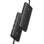 Baseus Lite Series 4 prievadų USB 3.0 &scaron;akotuvas - 5Gbps, maitinamas i&scaron; magistralės, juodas (WKQX030101)