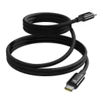 USB-C į USB-C įkrovimo laidas Baseus Tungsten Gold 100W 1 m, juodas, nailonas