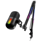 Rampage ARPEJ žaidimų kondensatorinis mikrofonas su strėlės laikikliu, RGB, juodas