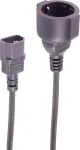 SHIVERPEAKS IEC C14 į CEE 7/3 Schuko maitinimo adapterio kabelis, 0,3 m, 1 mm&sup2;, 250 V/10 A, juodas BS09-07305