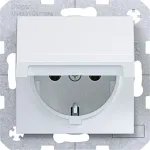Hager WAS1110WM SCHUKO ki&scaron;tukinis lizdas su savaime užsidarančiu dangteliu, IP44, poliarinė balta