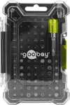 Goobay Tools 72 dalių antgalių rinkinys su magnetiniu greito keitimo laikikliu, S2 plieno antgaliai, 1/4 inch hex pavara, plok&scaron;tieji, Phillips, Pozidriv, Torx, apsauginiai Torx, hex, apsauginiai hex, kvadratiniai, spanner, Tri-Wing, Torq-Set, 25 mm a ...