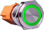 Joy-IT BUTTON22C-M-GR nefiksuojamas mygtukas, 250 V AC, 15 A, IP67, IK10, 22 mm, žalias