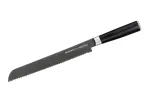 SAMURA Harakiri duonos peilis 230 mm, Stonewash AUS-8 plieno dantytas a&scaron;menys, juoda ABS rankena