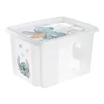 keeeper karolina Stitch 30 litrų sukamųjų/dėžiamųjų dėžių su dangčiu, PP, permatoma, 1 vnt. 1223800131900