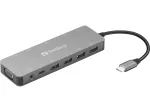 Sandberg USB-C 13-in-1 kelioninis dokas, USB Type-C, 100 W Power Delivery, Ethernet 1000 Mbit/s