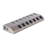 StarTech.com 7 prievadų USB-C mazgas su atskirais įjungimo/i&scaron;jungimo jungikliais, USB 3.0 5Gbps, su maitinimo bloku