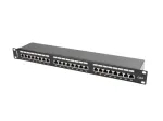 Pataisos skydelis 1U LANBERG PPS6-1024-B, 24 prievadų Cat6, metalinis, juodas, 442&times;114.5&times;44,5 mm