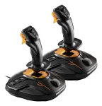 Thrustmaster T.16000M FCS SPACE SIM DUO juodos, oranžinės spalvos USB svirtys analoginės / skaitmeninės asmeniniam kompiuteriui
