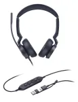 Yealink UH46 Dual UC USB-C/A ausinės, laidinės, 20 - 20000 Hz, biurui/skambučių centrui, 166 g, juodos