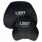 L33T Gaming 160382 Prabangus žaidimų kėdės pagalvių rinkinys, atminties putos, aksomas, itin mink&scaron;tas, juodas