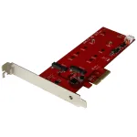 StarTech.com 2x M.2 SATA SSD valdiklio plok&scaron;tė - PCIe, M.2, pilno auk&scaron;čio / žemo profilio, PCI 2.0, raudona, CE, FCC, TAA