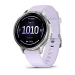 Garmin Venu 4 3,05 cm (1,2 colio) AMOLED 41 mm Skaitmeninis 390 x 390 pikselių Liečiamas ekranas Sidabrinis Wi-Fi GPS (palydovas)