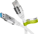 Tinklo kabelis Goobay 74162 USB A RJ-45 Cat6 7,5 m baltas