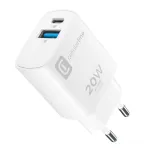 Cellularline dviejų prievadų kelioninis įkroviklis Apple, PD 20W, baltas