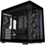 COOLER MASTER Elite 600 ARGB, juodas bok&scaron;tinis korpusas, 2x grūdintas stiklas