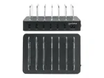 Manhattan 6 prievadų USB įkrovimo stotelė, 6x USB-A, 6x 2.4A, Smart IC, LED indikatoriai, juoda, 3 metų garantija