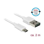 USB kabelis DeLOCK 84808 USB 2.0 2 m USB A Micro-USB B Baltas