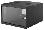 Intellinet 19 colių tinklo spinta &ndash; sieninis montavimas (Basic), 6U, 560 mm gylio, juoda, plok&scaron;čia pakuotė, maks. 50 kg, naudingas gylis 500 mm, stiklinės durys, stovas