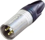 Neutrik XLR jungtis, ki&scaron;tukas, tiesus, 3 kontaktai, sidabrinė NC3MXX-EMC, 1 vnt.