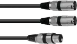 Audio kabelis XLR 3 kontaktų 2 x XLR 3 kontaktų juodas Omnitronic 30225203