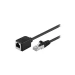 Wentronic Goobay CAT 5e ilginimo kabelis F/UTP, juodas, 3 m &ndash; varinė gysla, RJ11 ki&scaron;tukas (6P4C) RJ45 lizdas (8P8C) (91883)