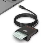I&scaron;orinis USB-C kortelių skaitytuvas ACT AC6020, USB 2.0, 1 m kabelis, juodas