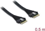 DELOCK PCIe 4.0 plonas SAS kabelis SFF-8654 8i (0,5 m) modelis 82303
