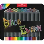 Faber-Castell Black Edition spalvoti pie&scaron;tukai, 100 vnt. metalinėje dėžutėje (116490)