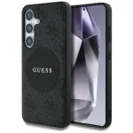 Guess 4G Round Patch Classic Logo MagSafe Dėklas, Samsung Galaxy S25+ (Juodas)