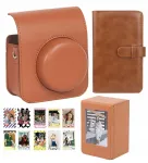 LOVEINSTANT 4-in-1 komplektas: fotoaparato dėklas, nuotraukų albumas, laikymo dėžutė, lipdukai, skirta Fuji Instax Mini 41 - Ruda