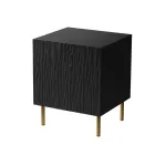 Naktiniai staleliai 2 vnt. cama meble JUNGLE &mdash; 53,5&times;40,5&times;44 cm, juodas matinis MDF/medžio drožlių plok&scaron;tė, auksinės kojelės