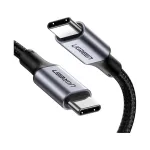 UGREEN USB-C į USB-C 100W pintas nailono įkrovimo laidas 2m juodos spalvos