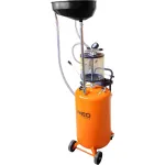NEO TOOLS 10-811 Mobilus pneumatinis alyvos i&scaron;siurbimo įrenginys su kontroliniu rezervuaru, 80 l pagrindinis bakas, 10 l apžiūros bakas, 6&ndash;8 bar oro slėgis, 4 pasukami ratukai