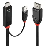Lindy 1 m HDMI į DisplayPort aktyvus kabelis su USB Type-A