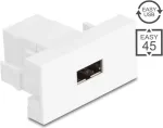 Delock Easy 45 modulis EASY-USB 2.0 Type-A moteri&scaron;kas į moteri&scaron;ką baltas 90866