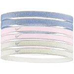 Nike Swoosh Sport plaukų rai&scaron;čiai, 6 vnt. rinkinys, metali&scaron;kai purpurinis, rožinis, geltonas N1002008511OS