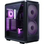 Korpusas PC Cooler Master MasterFrame 500 Mesh Midi Tower &mdash; Juodas su permatomu &scaron;onu, palaiko ATX/EATX, 2x200mm priekyje, 1x120mm gale