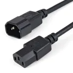 StarTech.com 1 m ilgintuvo laidas, C14 &ndash; C13, 10A 125V, 18AWG, kompiuterio maitinimo laido ilginimas, IEC-320-C14 į IEC-320-C13 kintamosios srovės maitinimo kabelio ilginimas maitinimo &scaron;altiniui, UL sertifikuotas