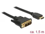Vaizdo kabelio adapteris DeLOCK 85583 1,5 m DVI-D HDMI Type A juodas