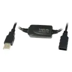 LogiLink UA0143 USB 2.0 kabelis USB-A ki&scaron;tukas į lizdą 10 m juodas