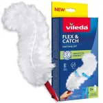 Dulkių &scaron;luotelė VILEDA 179432 su 2 Flex & Catch įdėklais, trumpa rankena, raudona